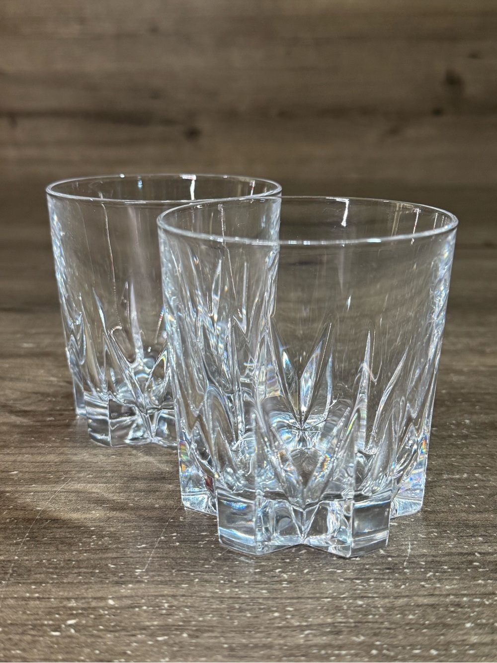 Cristal d’Arques Cheverny Crystal Old Fashioned Whiskey Glasses Set of 2 France
